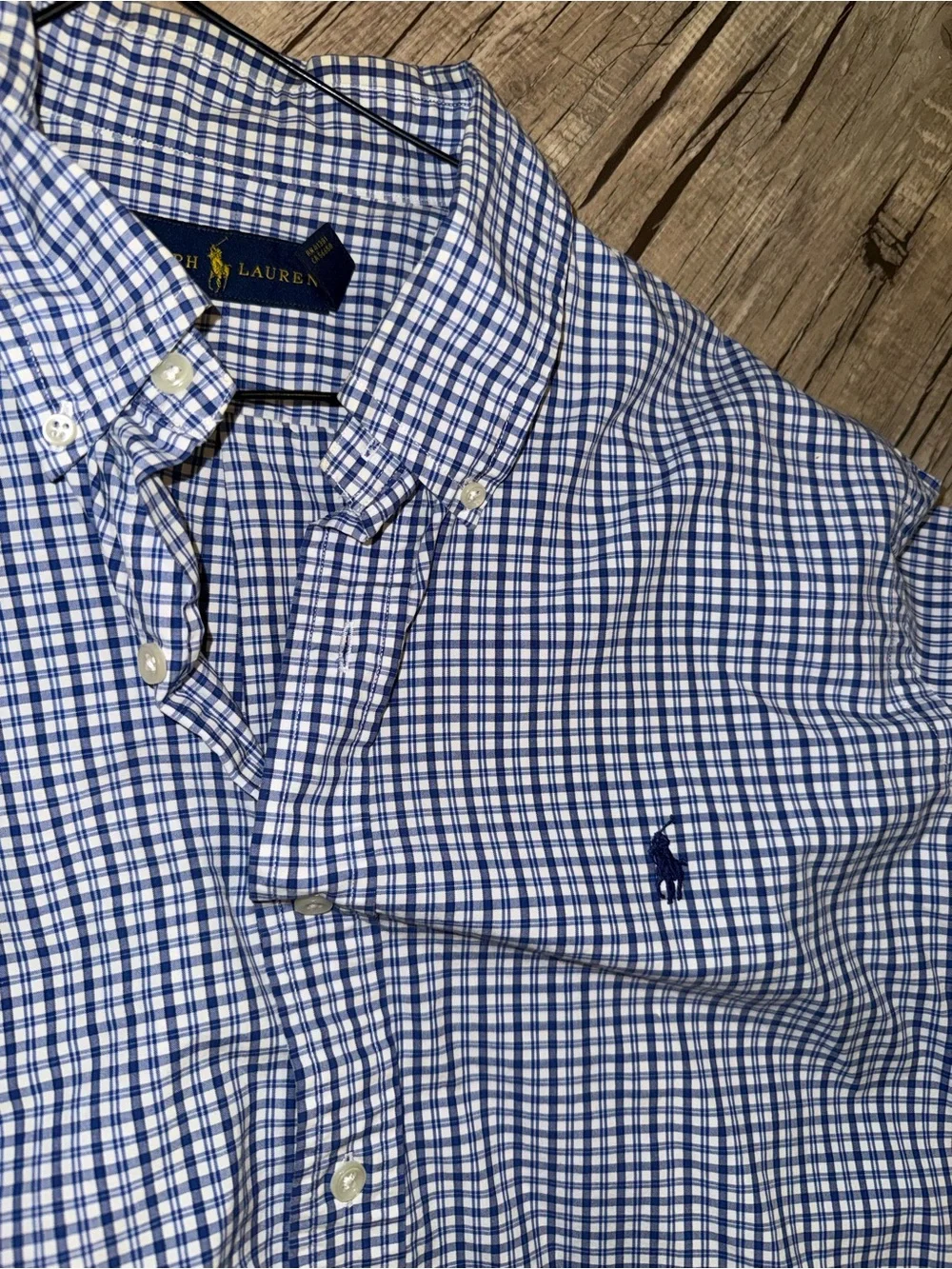 Polo by Ralph Lauren Three Men's Gingham Button-Downs in Blue, Red, White